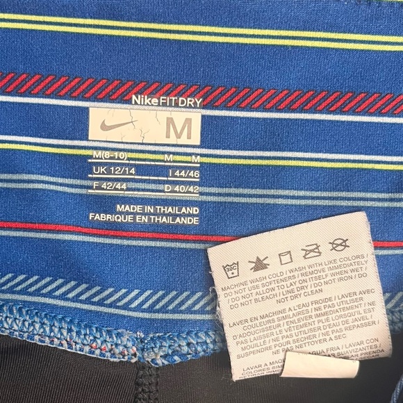 Nike FITDRY Womens crop pants medium 8/10 black multicolored stripe pocket - Picture 3 of 5